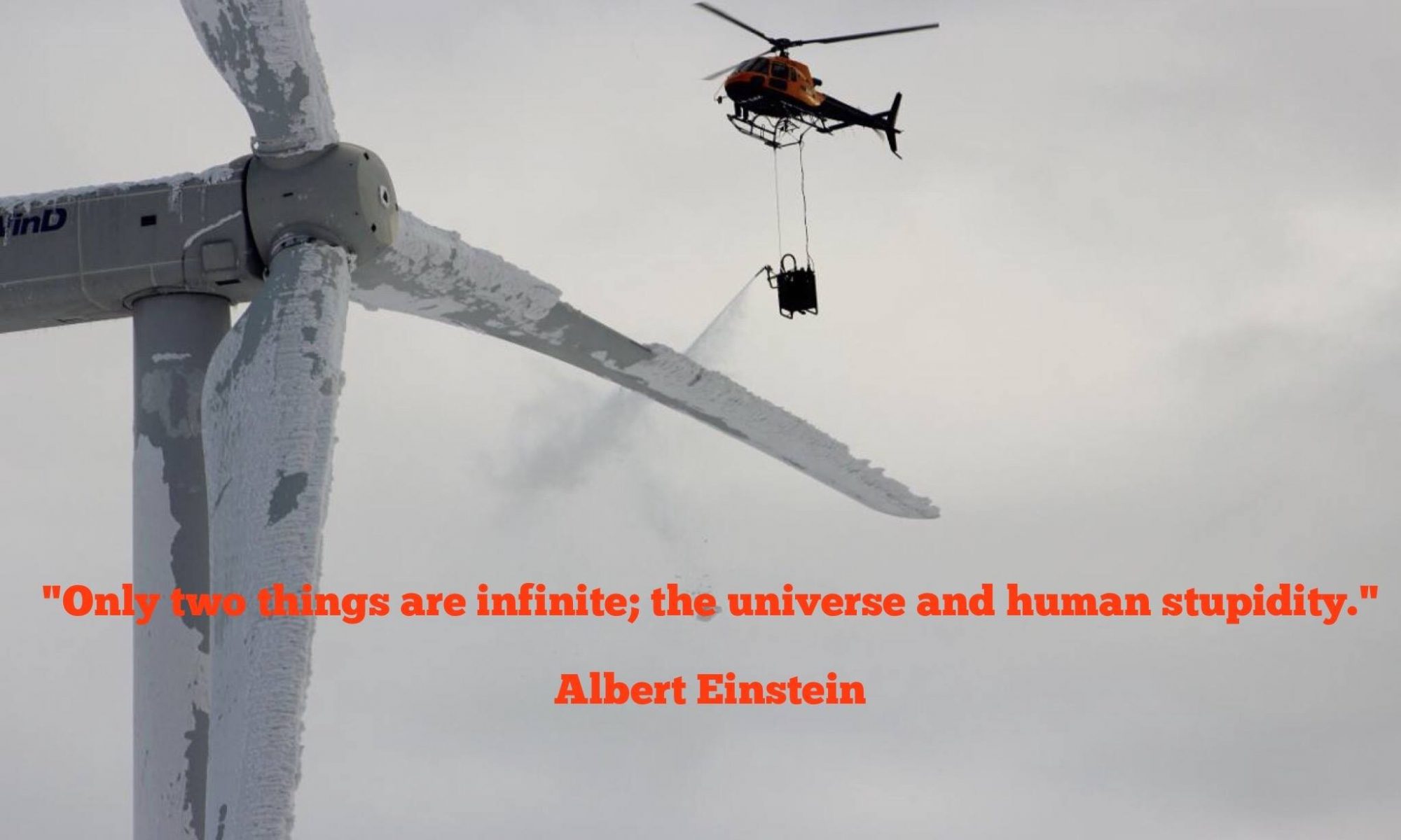 De-icing a wind turbine.