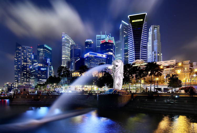 The Singapore Merlion at the Bay