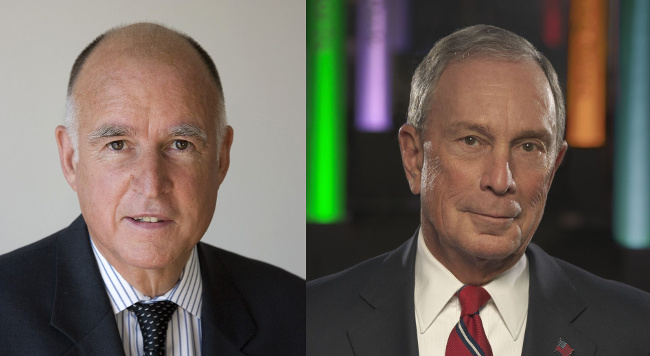 Jerry Brown and Mike Bloomberg