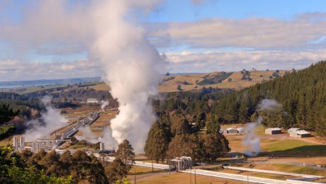 Wairakei geothermal power station pipeline steam