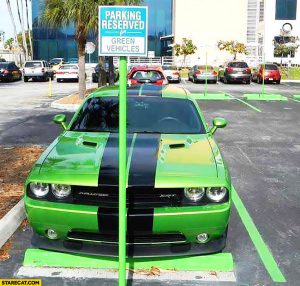 parking-reserved-for-green-vehicles-dodge-challenger-srt-muscle-car-parked.jpg