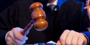 Male judge in a courtroom