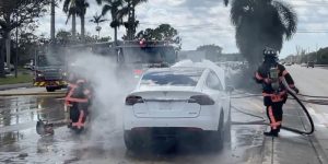 Hurricane Ian Electric Vehicle Fire