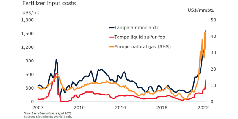 Fertiliser price vs fertiliser input price