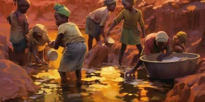 Children mining cobalt in Africa