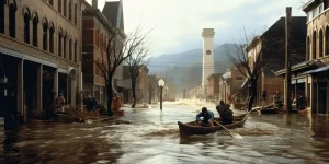Historic Montepelier Flood midjourney