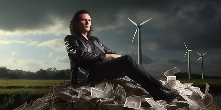 david Vince sitting atop a pile of money