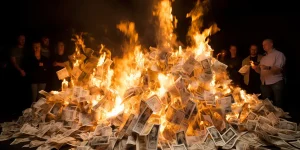 bonfire of money