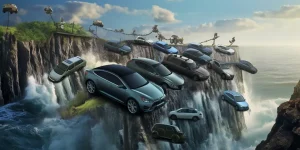 evs driving off a cliff