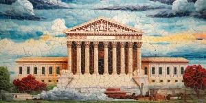 supreme court in the style of a mosaic