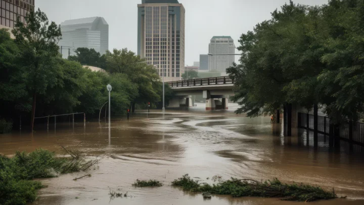 Flooding in city, AI generated Licensed from 123rf.com