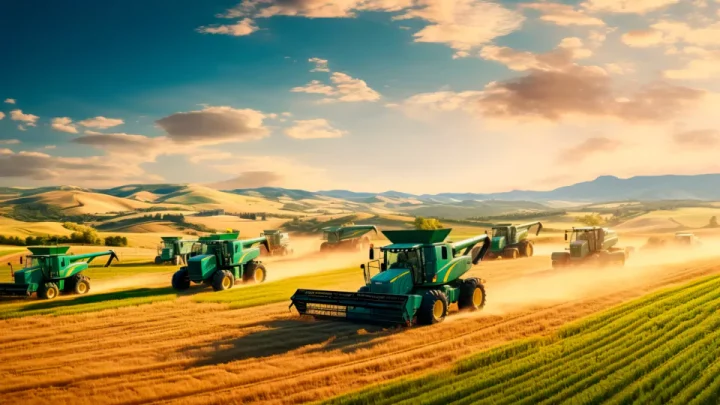 Harvesters on the American plains. Image Licensed from 123rf.com
