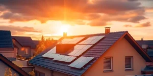 solar panels photovoltaics on the roof of a house ai generated art