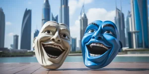 comedy tragedy masks dubai cop 28