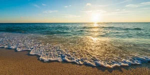sea level, ocean, waves, sunset, sunrise, 123rf.com