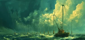 offshore wind fisherman midjourney rockwell