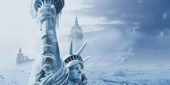 Day_After_tomorrow_of_snow_covered_statue of liberty Midjourney