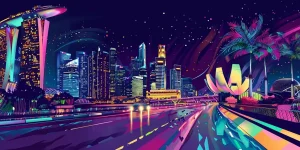 charlesrotter_Gorgeous_Singapore_sklyine_pschydelic_midjourney