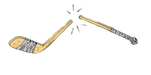 broken hockey stick