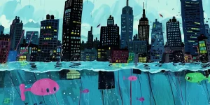 charlesrotter_sea_level_rise_in_New_York midjourney