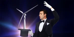 magician with wind turbine