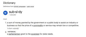Subsidy-Definition