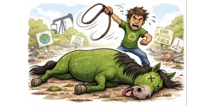 Dead green horse