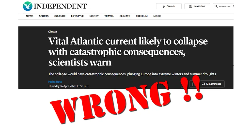 Wrong, The Independent, the Atlantic Current Isn’t on the Brink of Collapse
