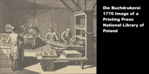 Die Buchdruckerei. (Beschreibung lt. Quelle)